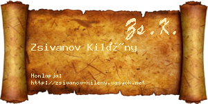 Zsivanov Kilény névjegykártya